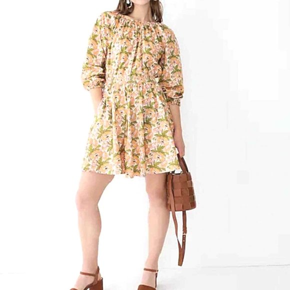 J Crew Liberty London Butterfield Poppy Smocked Waist Dress Prairie Cottagecore - Picture 4 of 13